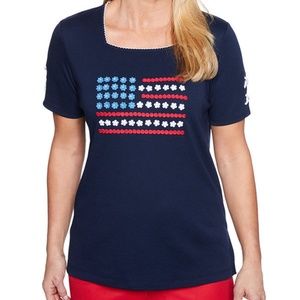 Alfred Dunner NWT Petite Top American Flag